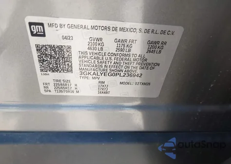 2023 GMC Terrain Awd At4 z USA, uszkodzony, nr VIN 3GKALYEG0PL236942